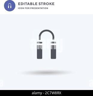 Vettore di icone Nunchaku, segno piatto riempito, pittogramma solido isolato su bianco, illustrazione del logo. Icona Nunchaku per la presentazione. Illustrazione Vettoriale