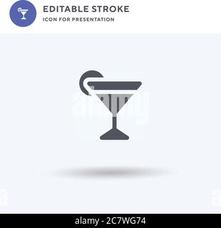 Vettore di icone di calice, segno piatto riempito, pittogramma solido isolato su bianco, illustrazione del logo. Icona di gimlet per la presentazione. Illustrazione Vettoriale
