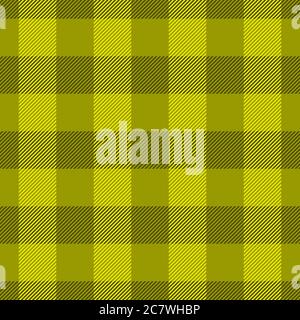 Motivo a plaid con lumi giallo. Modello vettoriale senza giunture. Design tessile vintage semplice. Illustrazione Vettoriale