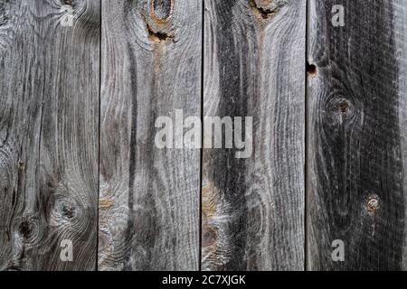 Fotografia del lato naturale intemperie di un vecchio fienile del New England, che mostra la struttura del legno compresi i nodi Foto Stock