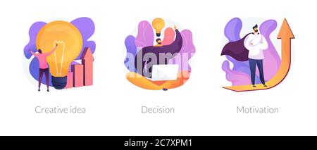 Metafora del concetto vettoriale di realizzazione. Illustrazione Vettoriale