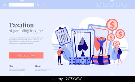 Landing page del concetto di reddito da gioco. Illustrazione Vettoriale