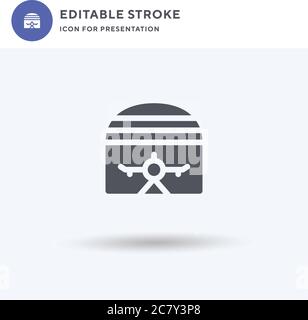 Vettore di icone Hangar, segno piatto riempito, pittogramma solido isolato su bianco, illustrazione del logo. Icona Hangar per la presentazione. Illustrazione Vettoriale