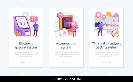 Modello di interfaccia per le tecnologie di accesso e registrazione. Illustrazione Vettoriale