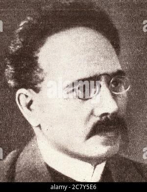 Karl Paul August Friedrich Liebknecht era un socialista tedesco, originariamente nel Partito socialdemocratico di Germania (SPD) e successivamente co-fondatore con Rosa Luxemburg della Lega Spartacista e del Partito comunista di Germania che si separava dal SPD. Foto Stock