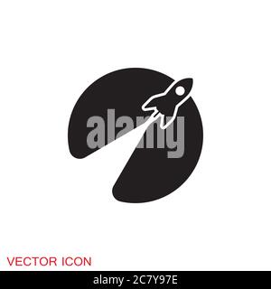 Icona spazio in stile piatto. Illustrazione vettoriale. Illustrazione Vettoriale