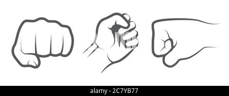 Icone di punzonatura manuale su sfondo bianco Illustrazione Vettoriale