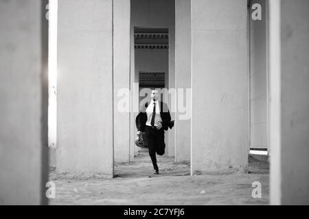business running start to goal of organization background textures Concept. Foto Stock