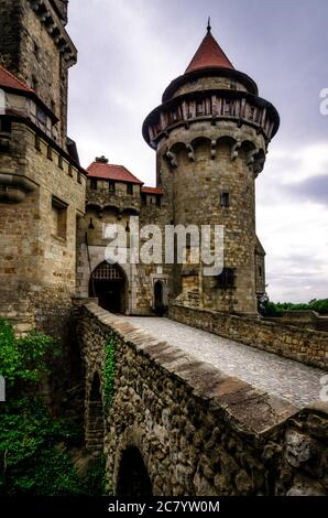 Castello di Burg Kreuzenstein a Leobendorf, vicino a Vienna (Austria) Foto Stock