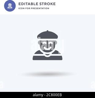 Vettore di icone MIME, segno piatto riempito, pittogramma solido isolato su bianco, illustrazione del logo. Icona MIME per la presentazione. Illustrazione Vettoriale