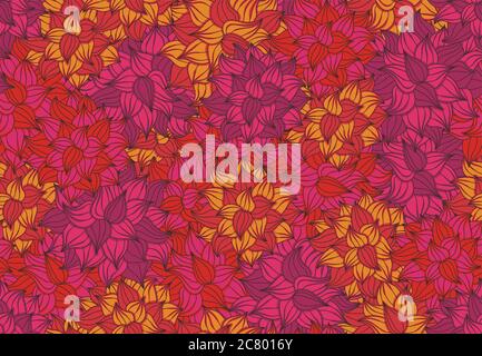 Colorato seamless floral doodle pattern Foto Stock
