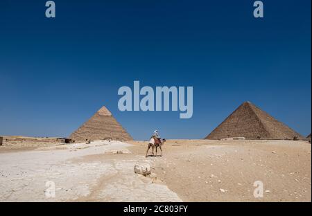 Piramidi di Giza, Egitto Foto Stock