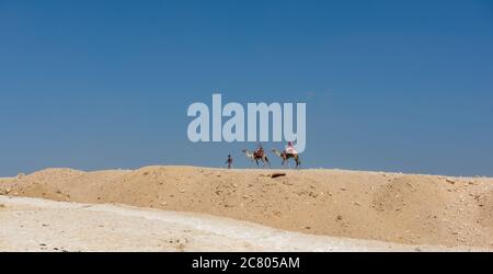 Piramidi di Giza, Egitto Foto Stock