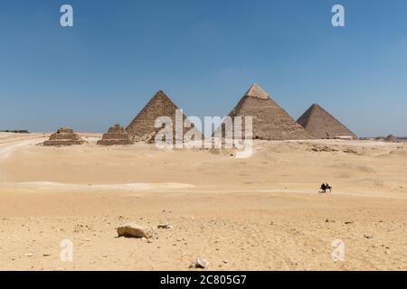 Piramidi di Giza, Egitto Foto Stock