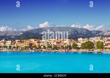 Zante città al mattino, visto dal porto Foto Stock