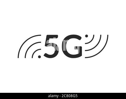 Icona vettore 5G isolata. Rete Internet wireless di quinta generazione Illustrazione Vettoriale