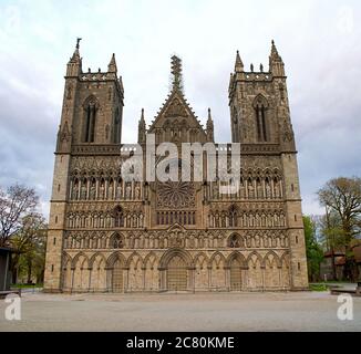 Nidaros Cathedral Norwegian: Nidarosdomen o Nidaros Domkirke a Trondheim, Norvegia Foto Stock