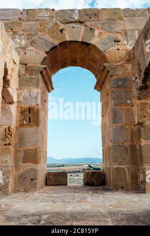 Le antiche rovine romane di Uthina in Tunisia. Foto Stock