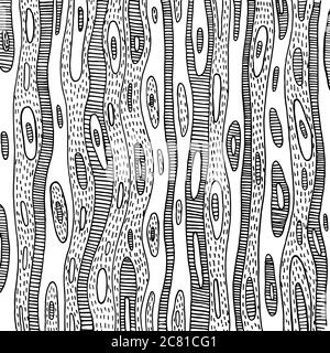 Doodle pattern per colorare il libro per adulti. Pagina da colorare con strisce e onde. Struttura psichedelica. Abbaio di albero. Illustrazione vettoriale Illustrazione Vettoriale