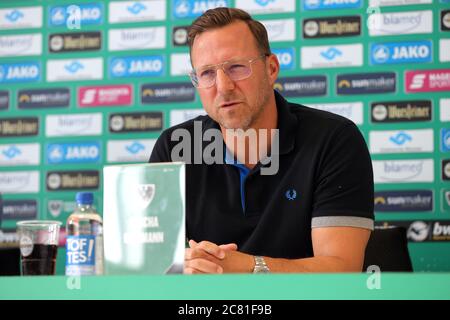 Muenster, Germania. 20 luglio 2020. Firo: 20.07.2020, calcio, Regionalliga West, stagione 2020/2021, SC Preussen Munster, direttore sportivo di presentazione Peter NIEMEYER, qui allenatore Sascha HILDMANN | Use Worldwide Credit: dpa/Alamy Live News Foto Stock