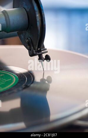 Gramophone vintage, ago di raccolta Foto Stock