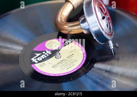 Gramophone vintage, ago di raccolta Foto Stock