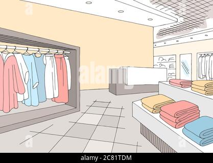 Negozio grafico colore disegno grafico disegno vettore Illustrazione Vettoriale