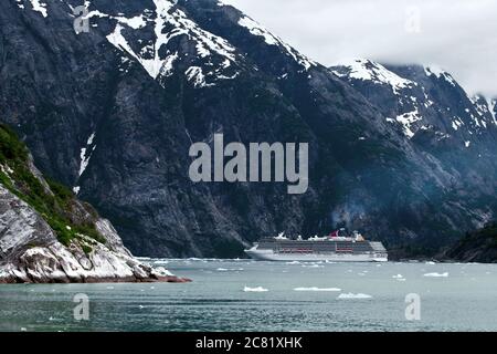 Nave da crociera Princess Line M/V Coral Princess a Tracy Arm, Alaska sudorientale Foto Stock