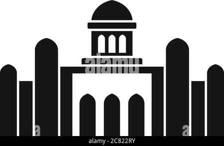 Icona del tempio di Dubai. Semplice illustrazione dell'icona vettoriale del tempio di Dubai per il web design isolato su sfondo bianco Illustrazione Vettoriale