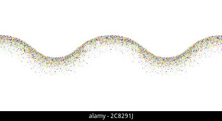 Polka vivace e colorata. Esplosione senza cuciture di coriandoli luminosi. Colori blu, intorno a punti confetti, sparso caotico. Vettore casuale astratto Illustrazione Vettoriale