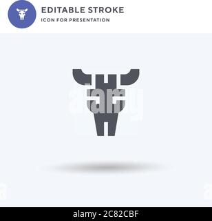 Vettore icona cranio, segno piatto riempito, pittogramma solido isolato su bianco, illustrazione del logo. Icona cranio per la presentazione. Illustrazione Vettoriale