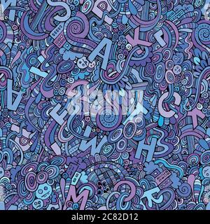 Lettere abstract decorative doodles modello senza giunture Illustrazione Vettoriale