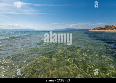 Paralia Fourkas beach, Halkidiki, Greece in Summer Stock Photo