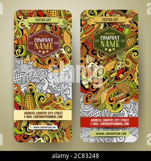 Cartoon cibo messicano doodles banner Illustrazione Vettoriale