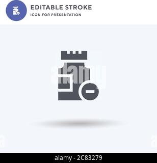 Vettore di icone Bupropion, segno piatto riempito, pittogramma solido isolato su bianco, illustrazione del logo. Icona Bupropion per la presentazione. Illustrazione Vettoriale