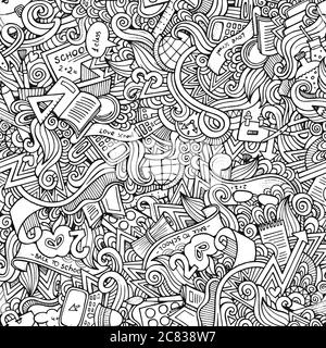 modello senza giunture a scuola disegnato a mano Illustrazione Vettoriale