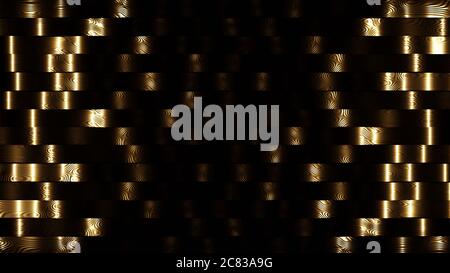 Sfumature dorate con motivo textured scuro e minimalista. Eleganza, concetto di lusso. Rendering 3D digitale. Foto Stock