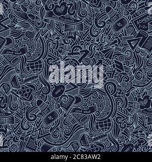 modello senza giunture a scuola disegnato a mano Illustrazione Vettoriale