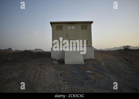 Muscat Electricity Distribution Company. Casa di distribuzione elettrica. Sala elettrica al jifnain - Muscat, Oman - 10-05-2020. Foto Stock