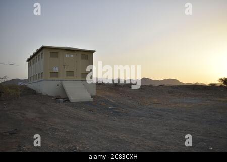 Muscat Electricity Distribution Company. Casa di distribuzione elettrica. Sala elettrica al jifnain - Muscat, Oman - 10-05-2020. Foto Stock