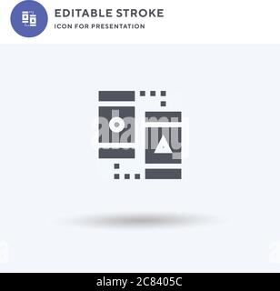 AB vettore di icone di test, segno piatto riempito, pittogramma solido isolato su bianco, illustrazione del logo. Icona AB Test per la presentazione. Illustrazione Vettoriale