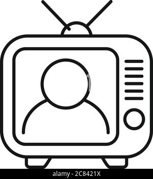 Icona del televisore storyteller. Icona vettoriale set storyteller tv per il web design isolato su sfondo bianco Illustrazione Vettoriale