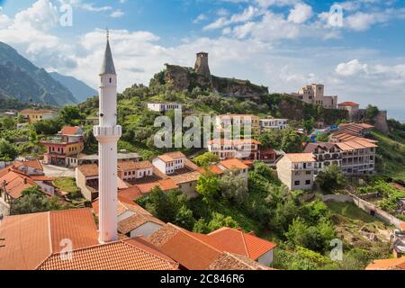 Kruja, Durazzo County, Albania. Castello di Kruja e Museo di Skanderbeg. Foto Stock