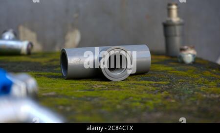 Chiudere il raccordo del tubo dell'acqua Foto Stock