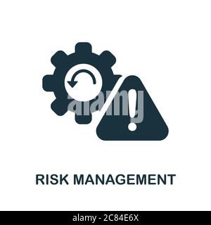 Icona Gestione dei rischi. Icona monocromatica di gestione dei rischi semplice per modelli, web design e infografiche Illustrazione Vettoriale