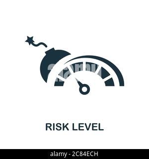 Icona livello di rischio. Elemento semplice della raccolta della gestione dei rischi. Icona Creative Risk Level per web design, modelli, infografiche e altro ancora Illustrazione Vettoriale