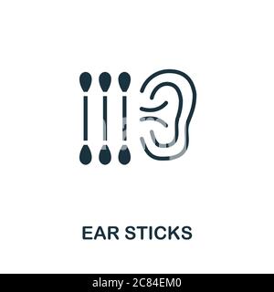 Icona bastoncini per l'orecchio. Semplice elemento della raccolta di igiene personale. Icona Creative Ear Sticks per web design, modelli, infografiche e altro ancora Illustrazione Vettoriale