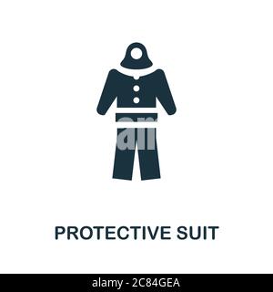 Icona tuta protettiva. Semplice elemento della raccolta di igiene personale. Icona di tuta protettiva creativa per web design, modelli, infografiche e altro ancora Illustrazione Vettoriale