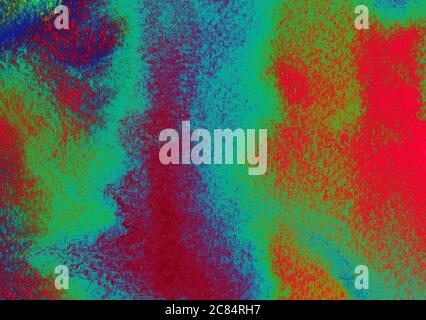 Colori blu verde arancione su sfondo carta testurizzata. Grunge effetto pittura vivace pattern. Illustrazione raster con spazio per il testo, per la pubblicità media sito web design concept moda, banner Foto Stock