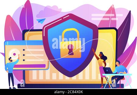 Illustrazione vettoriale del concetto di sicurezza informatica. Illustrazione Vettoriale